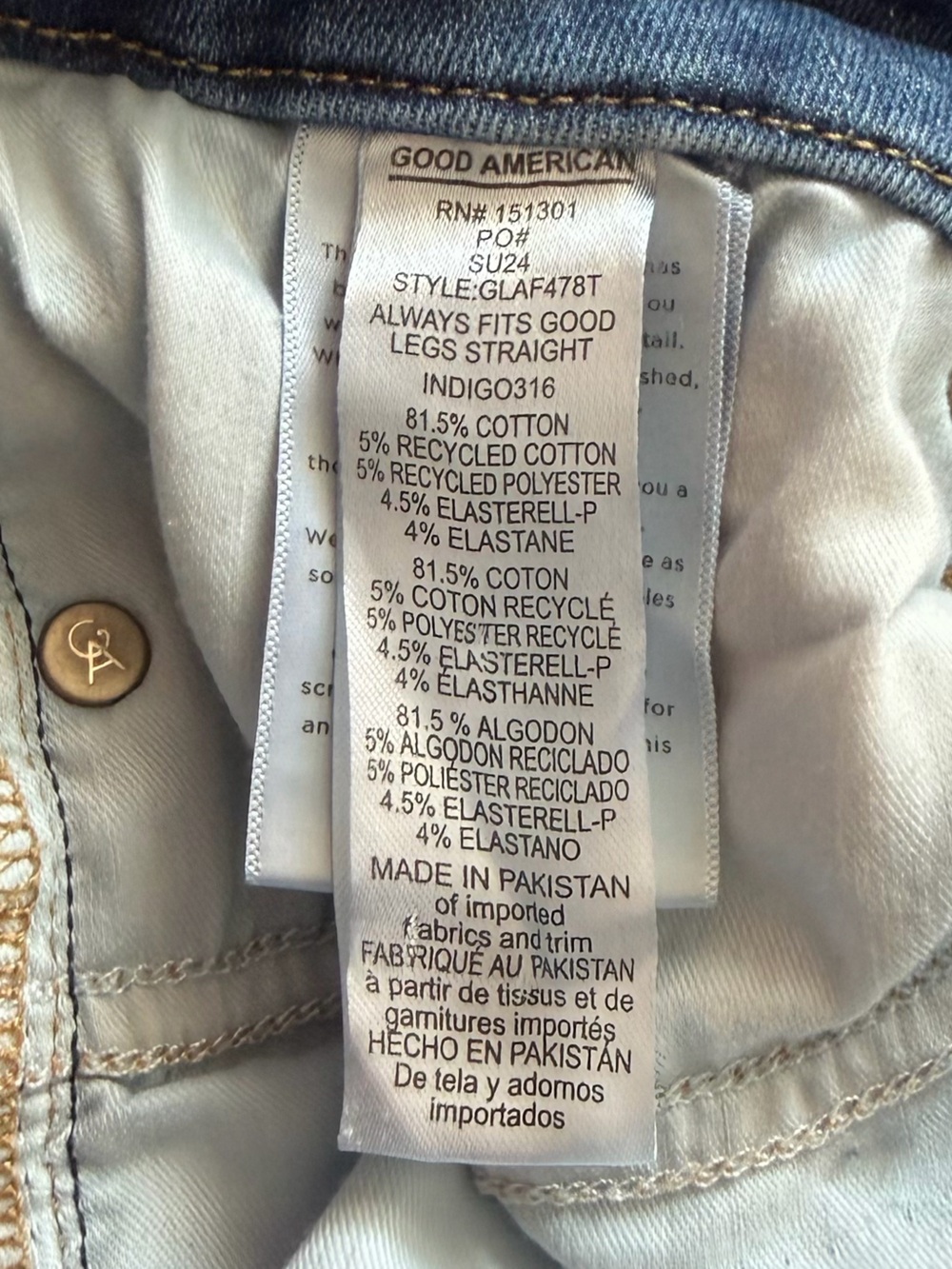 Good American Always Fits Straight-Leg Jeans - Picture 4 of 4